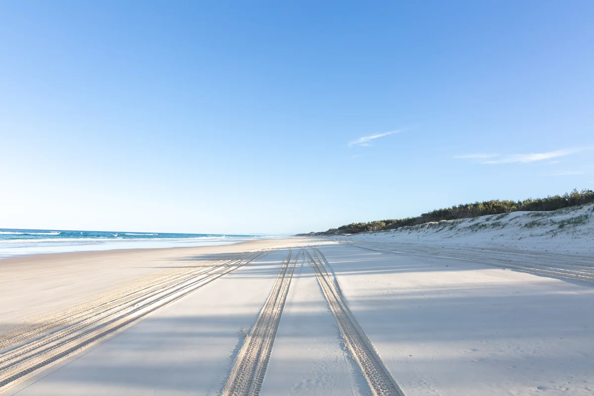 Beach and blue sky, North Stradbroke Island